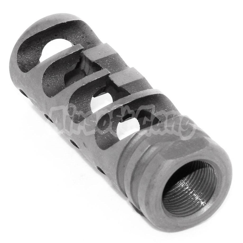 63mm DNTC 308 Type Muzzle Brake Flash Hider For All -14mm CCW Threading AEG GBB Airsoft Rifle Matt Gray