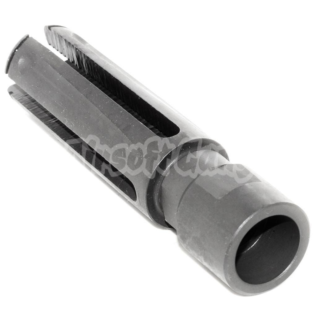 240F-M60 7.62 Style Muzzle Brake Flash Hider For All -14mm CCW Threading AEG GBB Airsoft Rifle Matt Gray