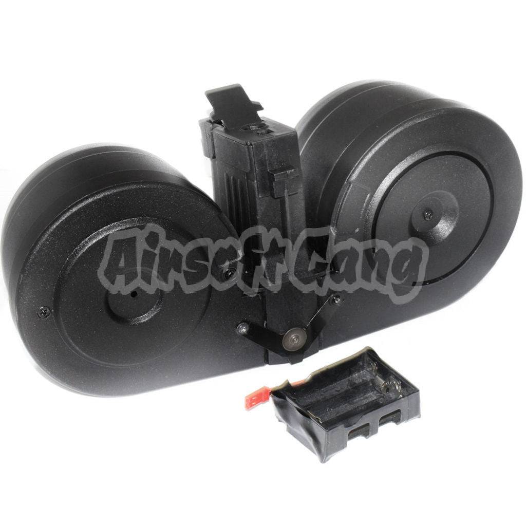 BATTLEAXE 2500rd Electric Sound Control Drum Mag Magazine For AK-Series APS / CYMA / Tokyo Marui / D-Boys / Jing Gong JG / Classic Army / ICS AEG Airsoft Black