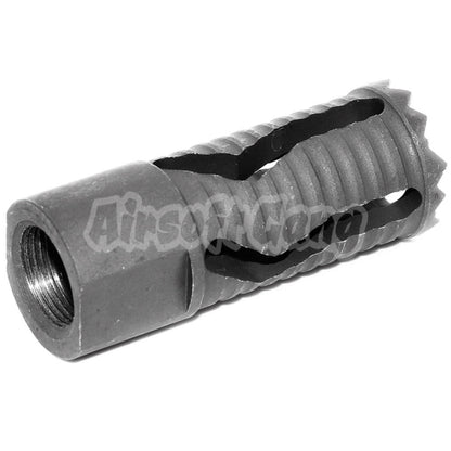 57mm Medieval Muzzle Brake Flash Hider -14mm CCW Matt Gray