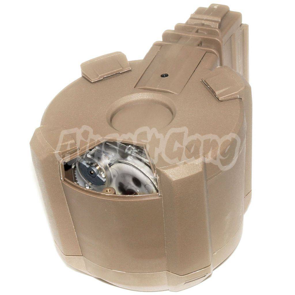 Airsoft BATTLEAXE 1400rd Electric Drum Mag Magazine For G36 AEG Dark Earth