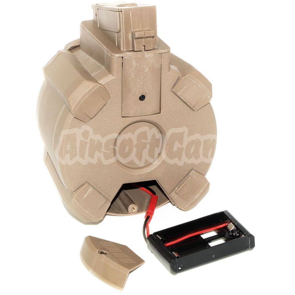 Airsoft BATTLEAXE 1400rd Electric Drum Mag Magazine For AK AEG Dark Earth Tan