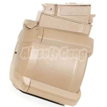 Airsoft BATTLEAXE 1400rd Sound Control Electric Drum Magazine For AK Series AEG Dark Earth Tan