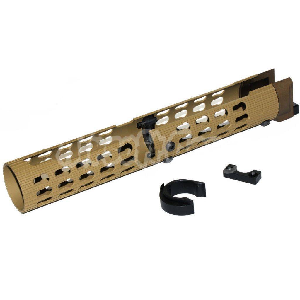 Airsoft 5KU VS-25 Tubular Keymod Handguard for AK102 AK104 AK105 Series AEG Desert Tan