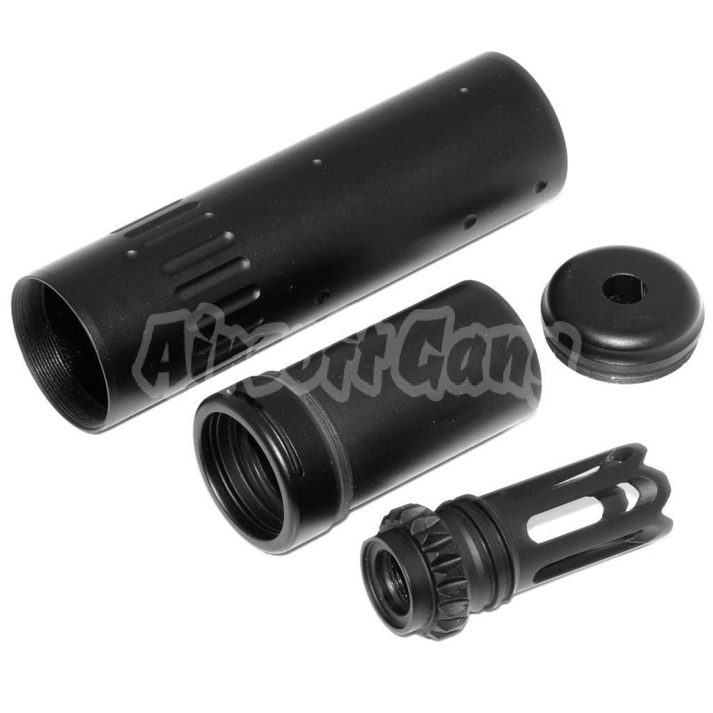 Airsoft CYMA 150mm AAC SCAR-SD 5.56 QD Silencer Suppressor with Flash Hider -14mm CCW Black