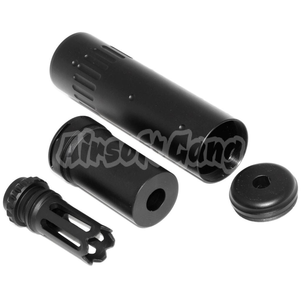 Airsoft CYMA 150mm AAC SCAR-SD 5.56 QD Silencer Suppressor with Flash Hider -14mm CCW Black