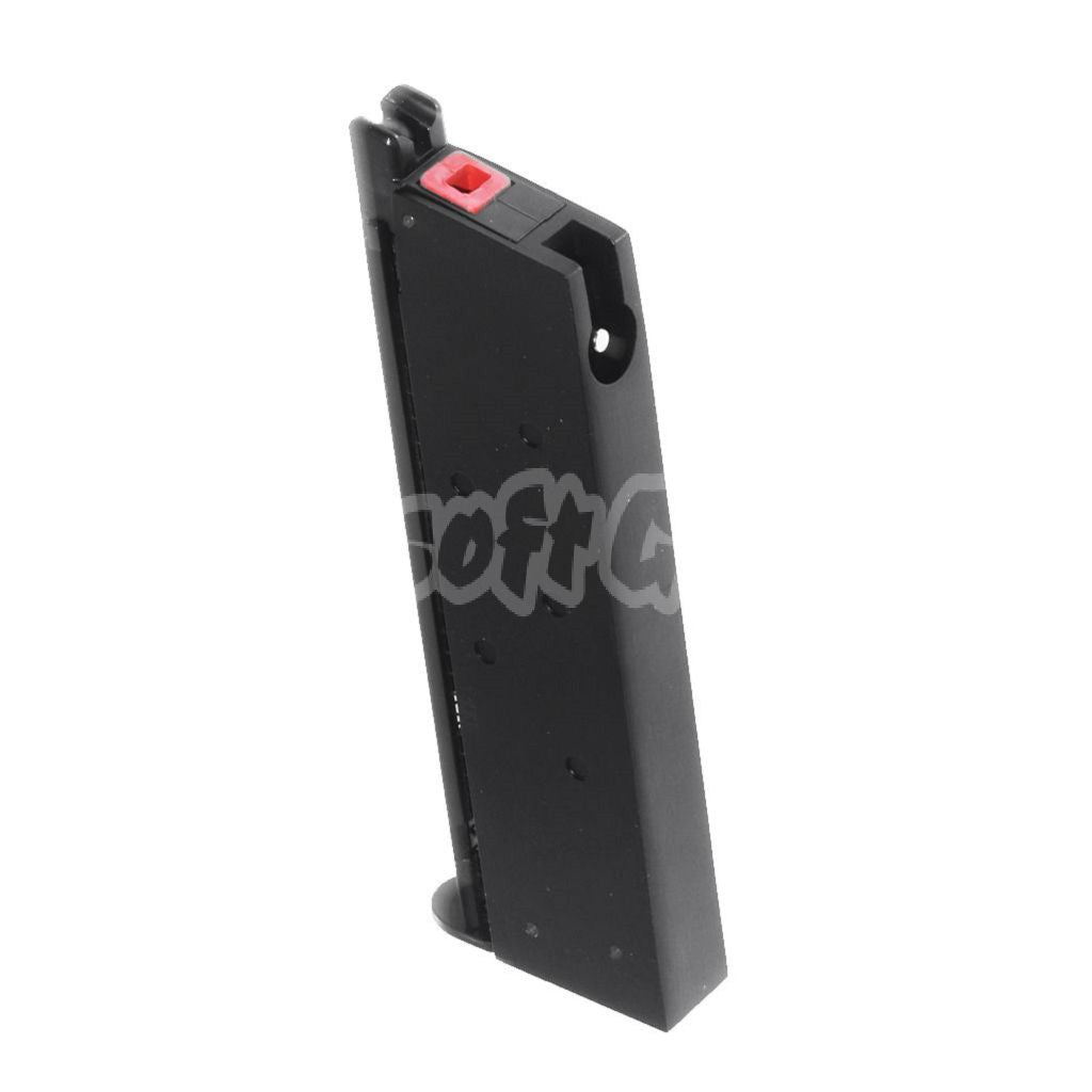 Armorer Works AW 16rd Gas Magazine for EMG SAI Red / AW NE Series / WE Single Stack 1911 GBB Pistol Airsoft Black