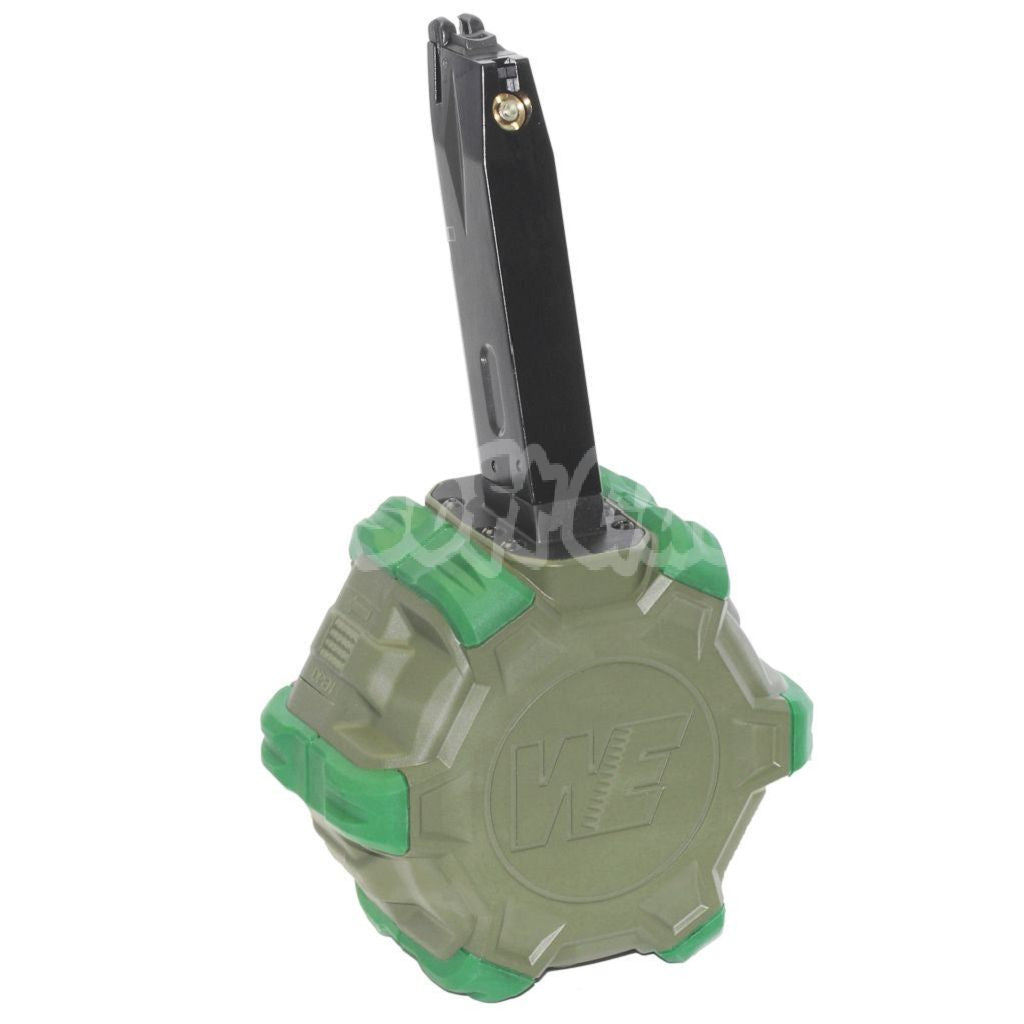 Airsoft WE 350rd Gas Drum Magazine for AW MB Series / KJW / WE / Tokyo Marui M9 M92 GBB Pistol Black/OD/Green