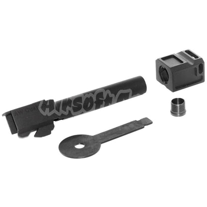 Airsoft Armorer Works AW VX Outer Barrel Kit with Compensator MOD-1 for AW VX7 Series / EMG SAI BLU Standard / ISSC M22 / Lonewolf / Tokyo Marui / WE G17 G18C GBB Pistols