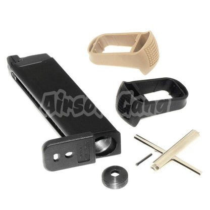 Airsoft WE (WE-TECH) 25rd Co2 Magazine Valve Key Grip Extension Set for ISSC M22 / EMG SAI BLU / APS / ARMY / BELL / UMAREX / Elite force / VFC / AW / WE / Tokyo Marui G17 G18C G-Series GBB Pistol Black