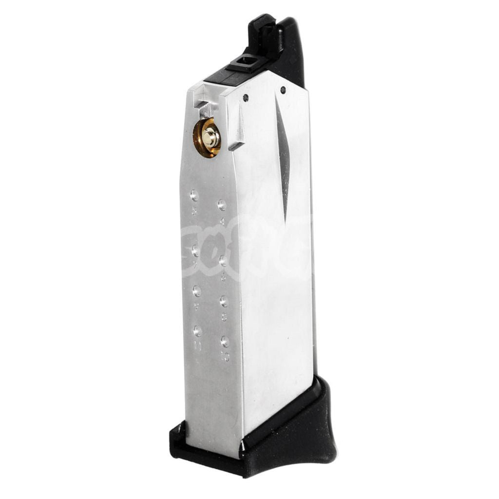 Airsoft WE (WE-TECH) 14rd Gas Magazine for Air Venturi Springfield Armory WE XDM COMPACT 3.8 Series GBB Pistol Silver/Black