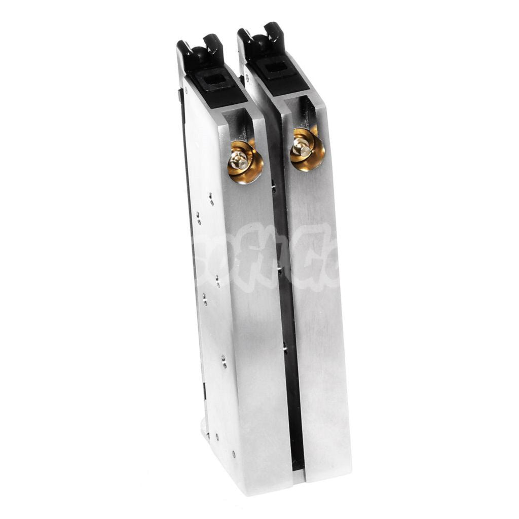 WE (WE-TECH) 32rd Double Barrel Gas Magazine for AW MX Series / WE Double Barrel 1911 GBB Pistol Airsoft Silver