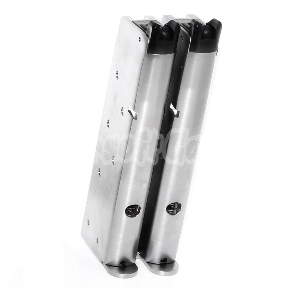 WE (WE-TECH) 32rd Double Barrel Gas Magazine for AW MX Series / WE Double Barrel 1911 GBB Pistol Airsoft Silver