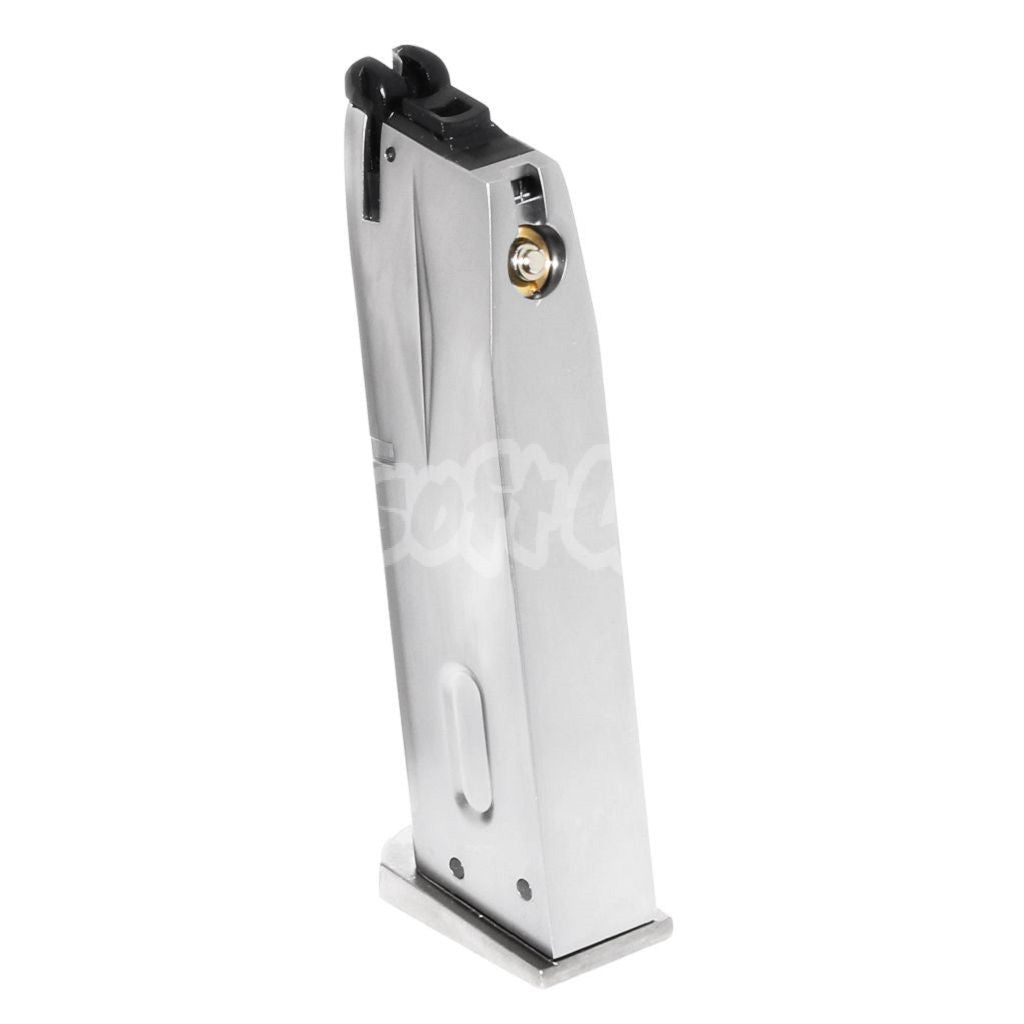 Airsoft WE (WE-TECH) 26rd Gas Magazine for AW MB Series / KJW / Tokyo Marui / WE M9 M92 GBB Pistol Silver