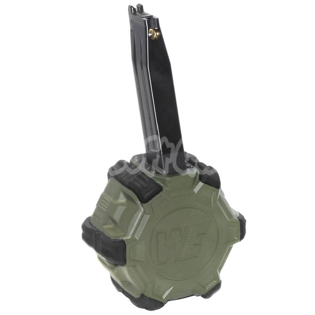 Airsoft WE 350rd Gas Drum Magazine for ARMY R501 R601 / KJ KP-05 / Zeon / EMG SAI / AW / WE / Tokyo Marui Hi-Capa GBB Pistol Black/OD/Black