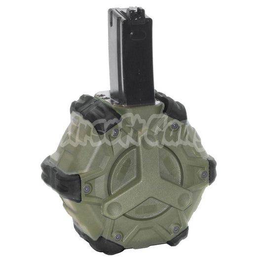 Airsoft WE 350rd Gas Drum Magazine for WE AP APACHE MP5 Series GBB Rifle Black/OD/Black