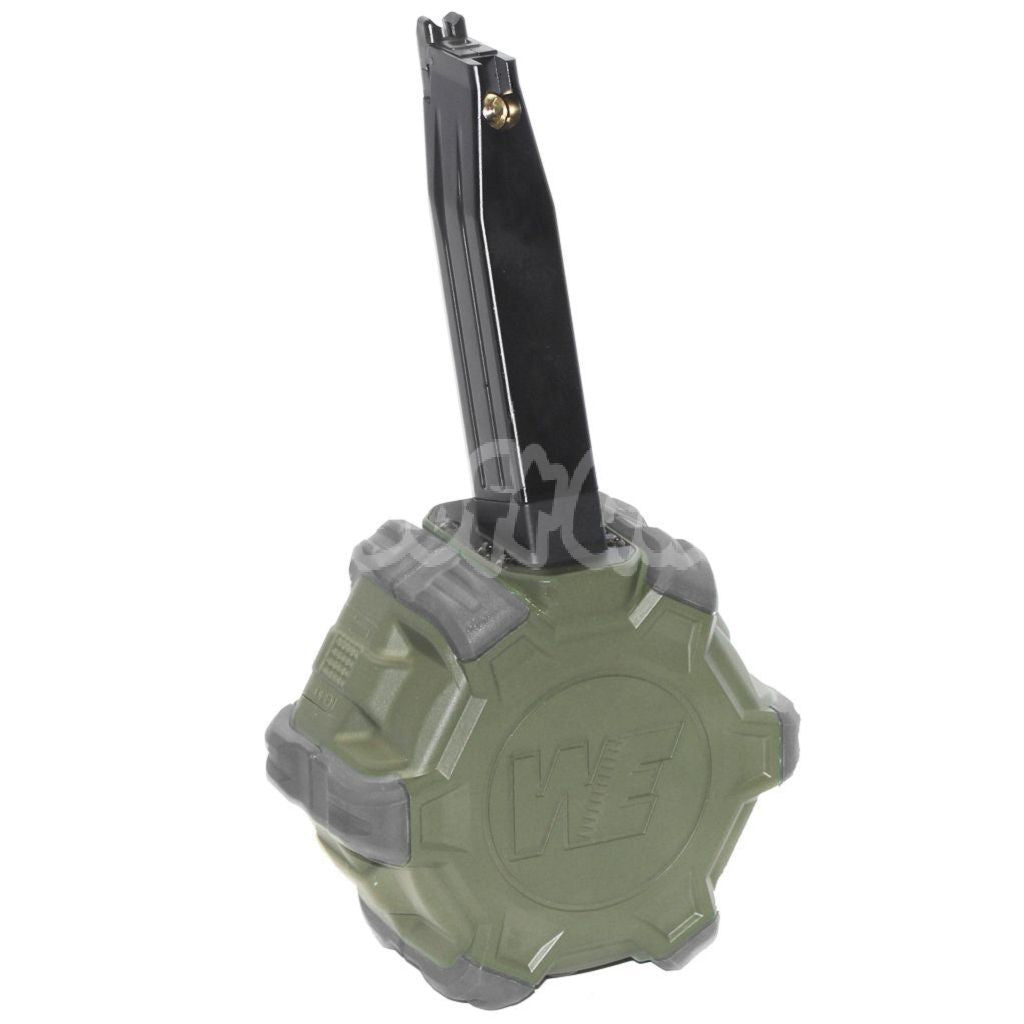 Airsoft WE 350rd Gas Drum Magazine for ARMY R501 R601 / KJ KP-05 / Zeon / EMG SAI / AW / WE / Tokyo Marui Hi-Capa GBB Pistol Black/OD/Grey