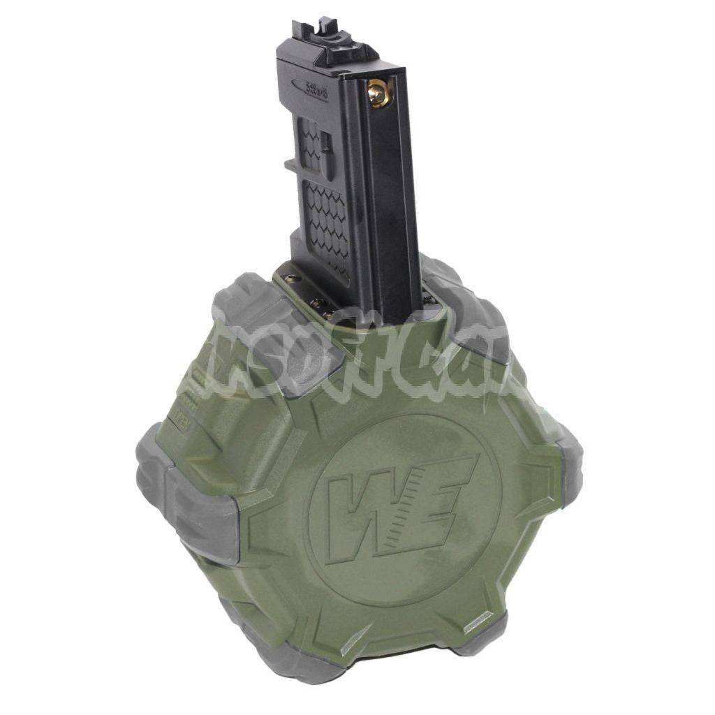 Airsoft WE 350rd Gas Drum Magazine for WE Open Bolt L85 / SCAR-L / R5C / T65 / HK416 / AR M4 M16 GBB Rifle Black/OD/Grey