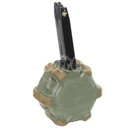 Airsoft WE 350rd Gas Drum Magazine for AW MB Series / KJW / WE / Tokyo Marui M9 M92 GBB Pistol Black/OD/Tan