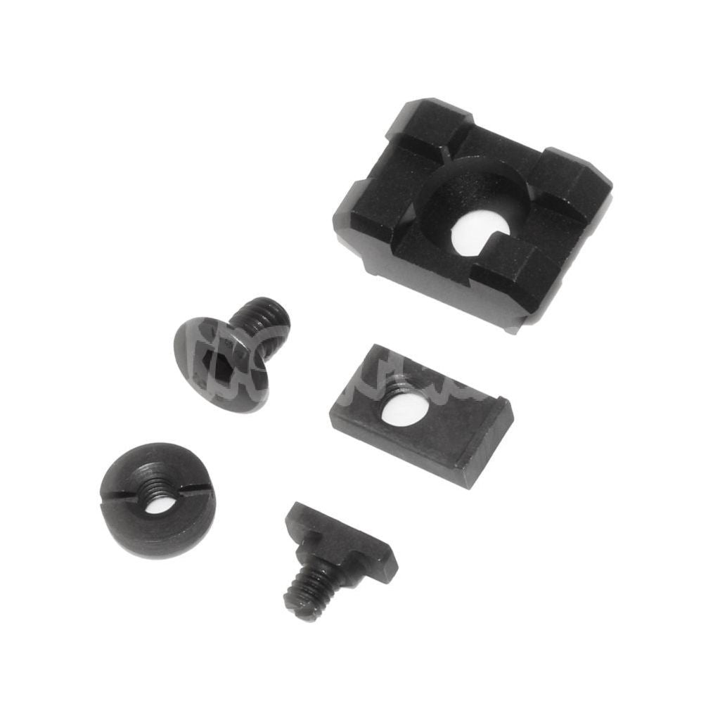 5KU B-2M 1-Slot 20mm Rail Section with Screws Black