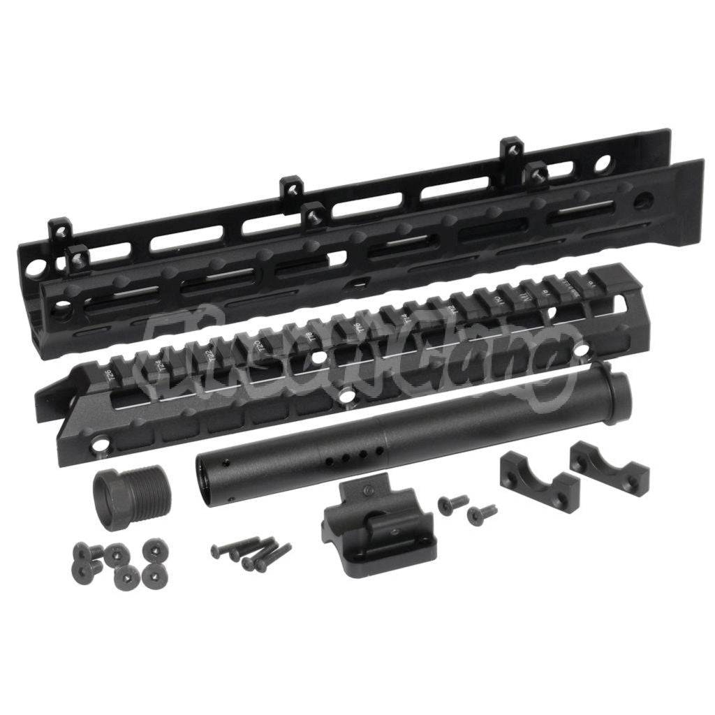 Airsoft 5KU 292mm Extended M-LOK Universal Handguard Kit Rail System for LCT GHK CYMA D-BOYS E&L AK47 AK74 Series Airsoft Rifle Black