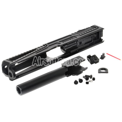 Airsoft 5KU CNC RMR Cut Barrel Slide Set Window Cuts For Tokyo Marui G17 Series GBB Pistols Black