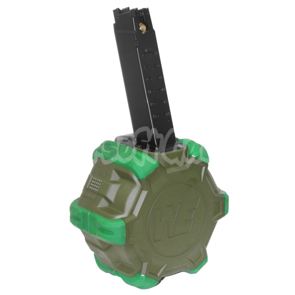 WE (WE-TECH) 350rd Gas Drum Magazine for WE PCC Type 888 888C RARS R5C M4 M16 Series GBB Rifle Airsoft Black/OD/Green