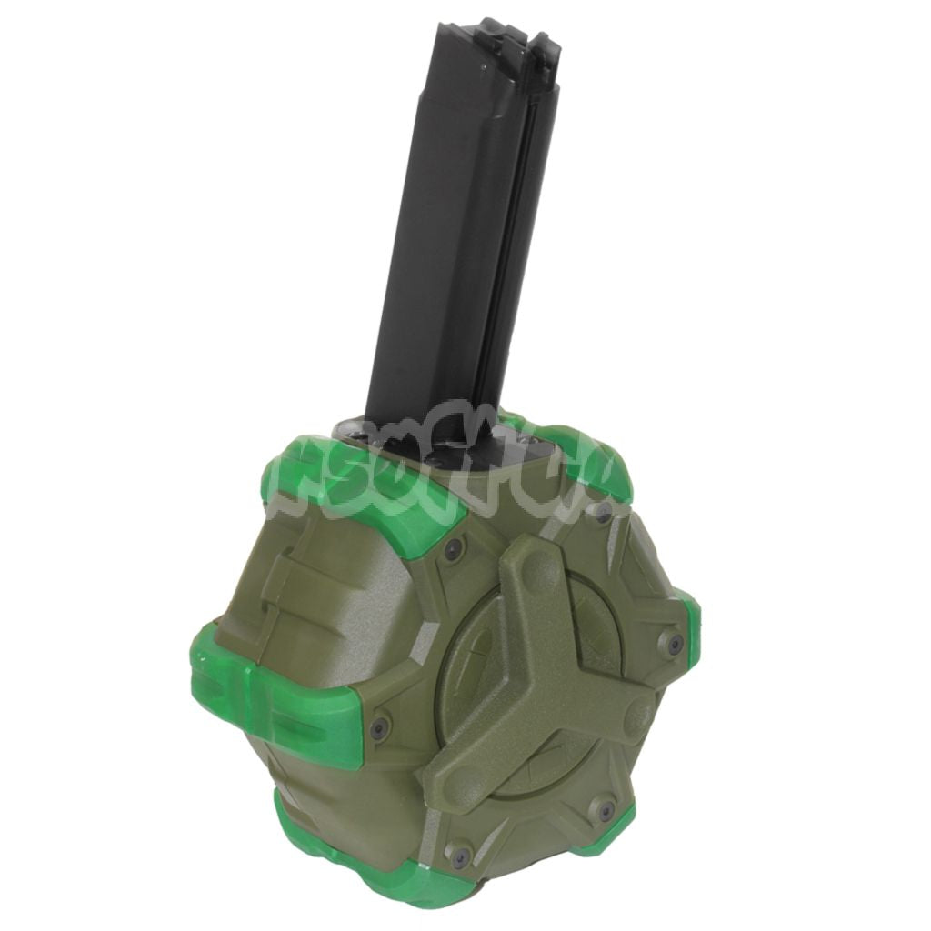 WE (WE-TECH) 350rd Gas Drum Magazine for WE PCC Type 888 888C RARS R5C M4 M16 Series GBB Rifle Airsoft Black/OD/Green