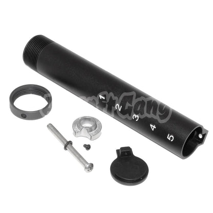 E&C 168mm 5-Position Extended Stock Pipe Buttstock Tube For E&C Tokyo Marui M16A1 Series AEG Rifle Black