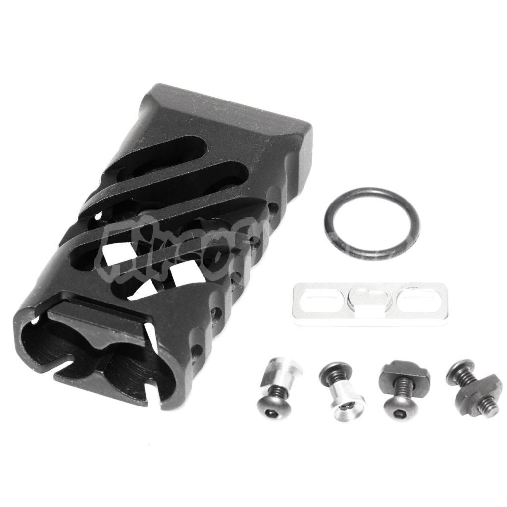 5KU CNC Aluminum KeyMod M-LOK Ultralight Vertical Grip Type-1 45 Degree Black