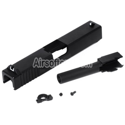 Airsoft E&C Aluminum Barrel Slide Set For E&C Tokyo Marui G19 Series GBB Pistols Black