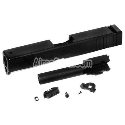 Airsoft E&C Aluminum Barrel Slide Set For E&C Tokyo Marui G19 Series GBB Pistols Black