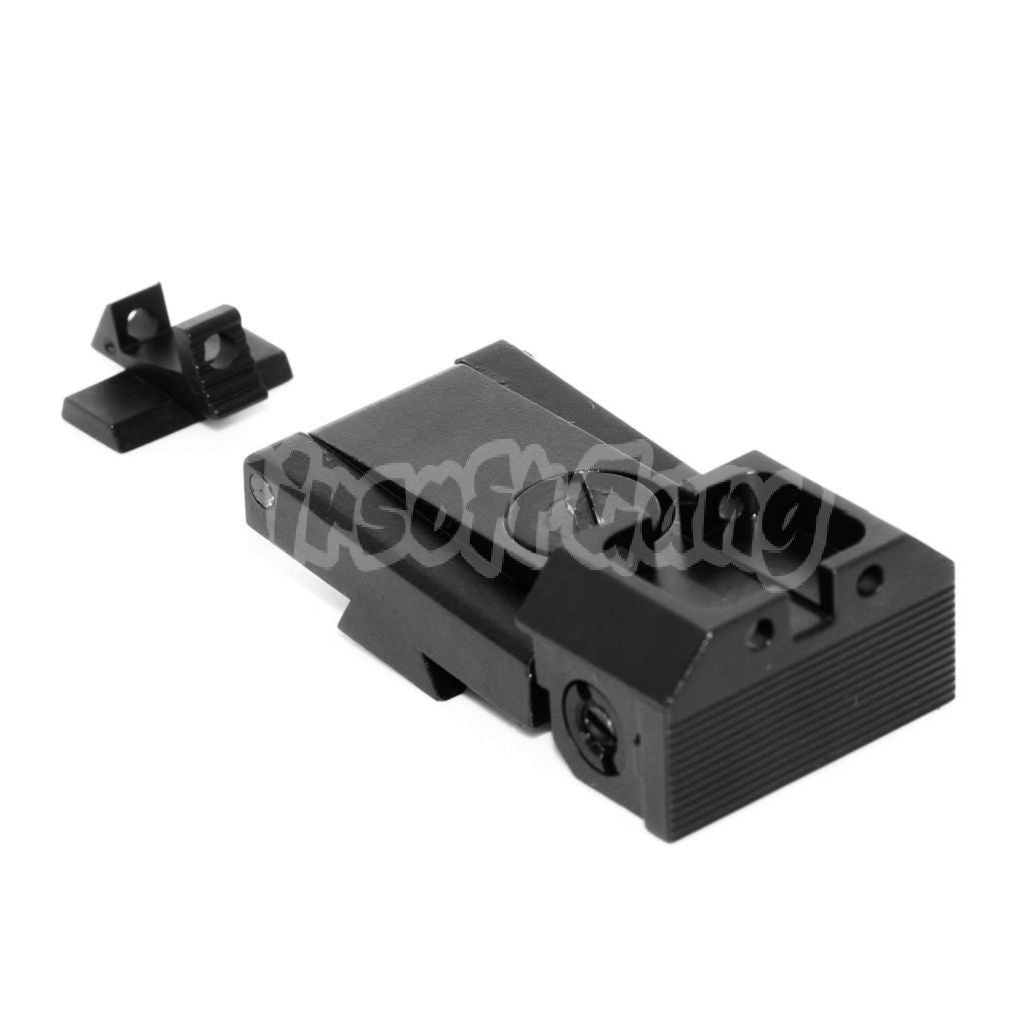 KF CNC Steel Front Rear Sight Set For KJ AW WE Tokyo Marui Hi-Capa Series GBB Pistol Black