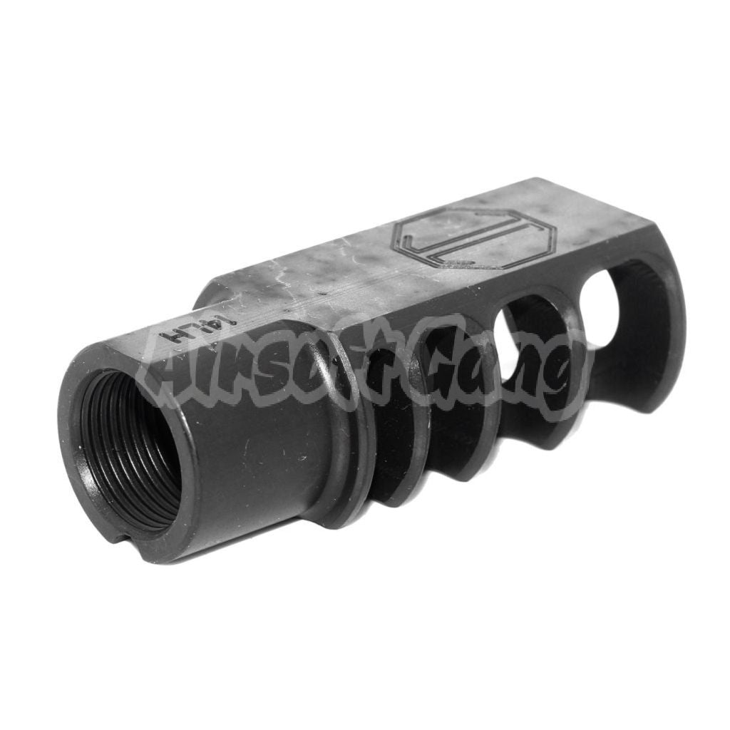 5KU 53mm RRD-4C Slim Muzzle Brake Flash Hider -14mm CCW Counter-Clockwise Thread Black