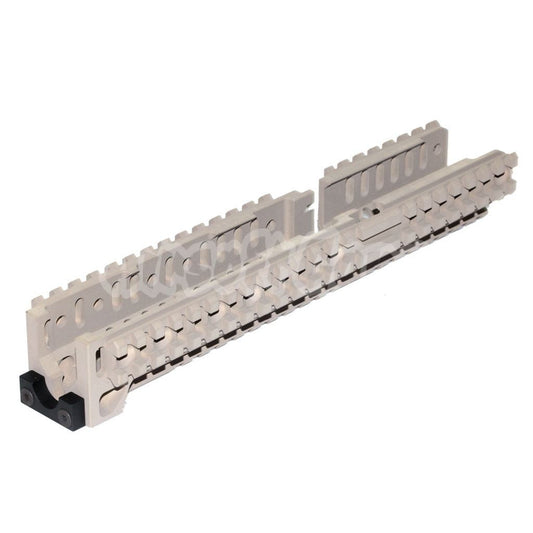 5KU CNC 254mm B30 Style Long Lower Handguard Rail For D-Boys LCT GHK AKM AK74 AK102 AK104 AK105 AK Series AEG Rifle Desert Tan