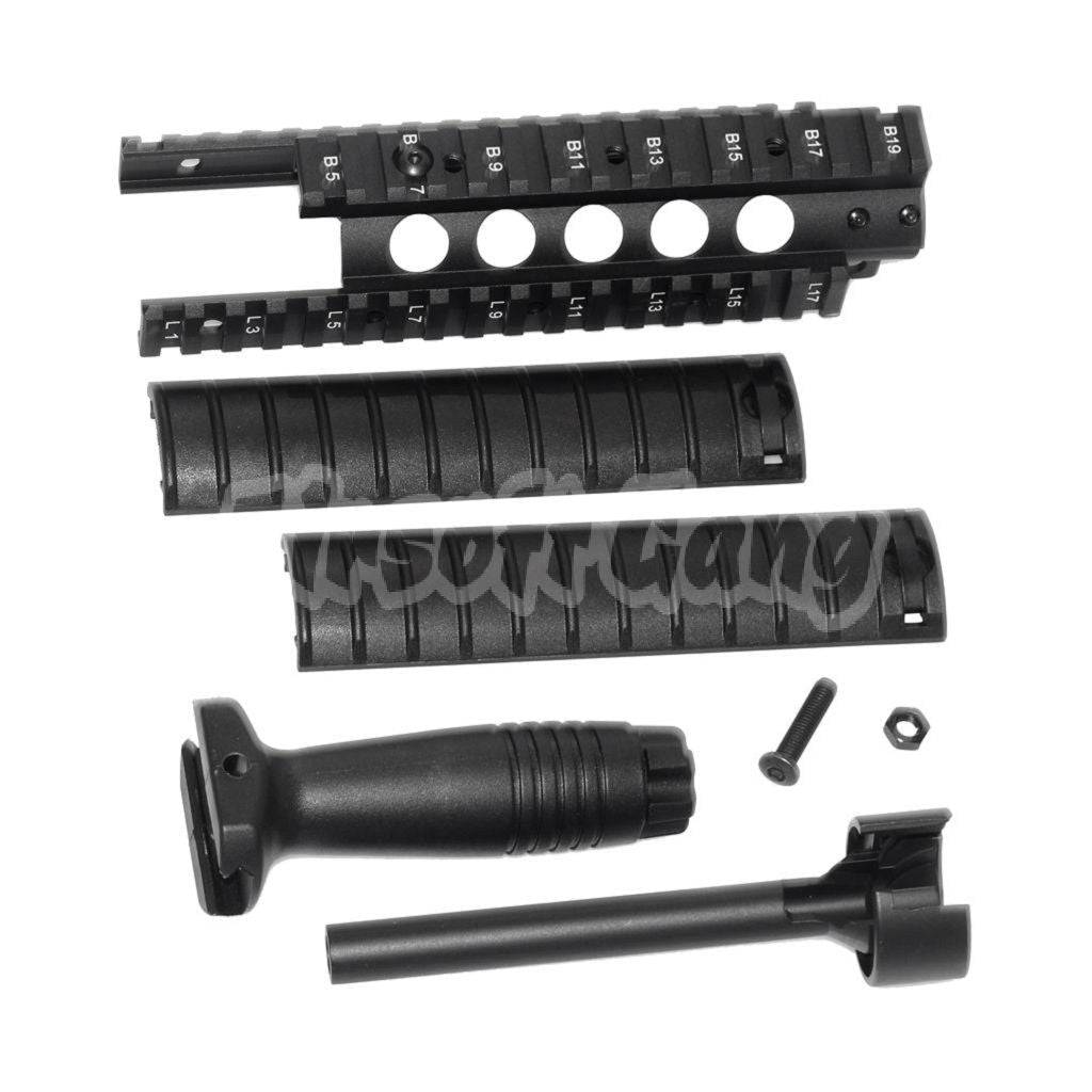 CYMA MP5 DX Rail Interface System Rail Handguard with QD Foregrip and Outer Barrel For CYMA G&G Umarex Tokyo Marui MP5 Series AEG Rifle