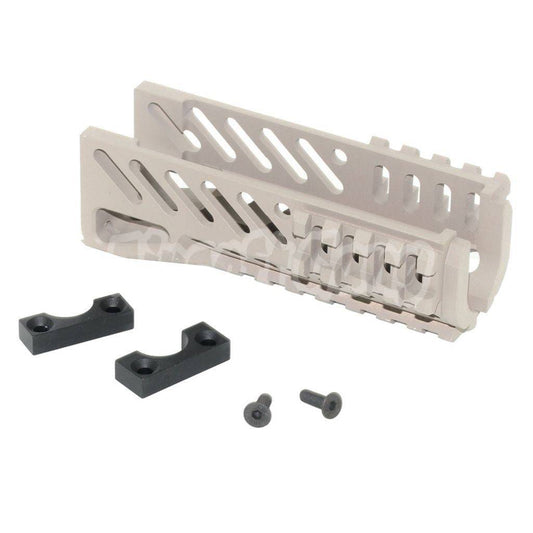 5KU CNC 119mm B-11 Classic Lower Handguard Rail System For D-Boys LCT GHK Tokyo Marui AKS-74U Series AEG GBB Rifle Desert Tan