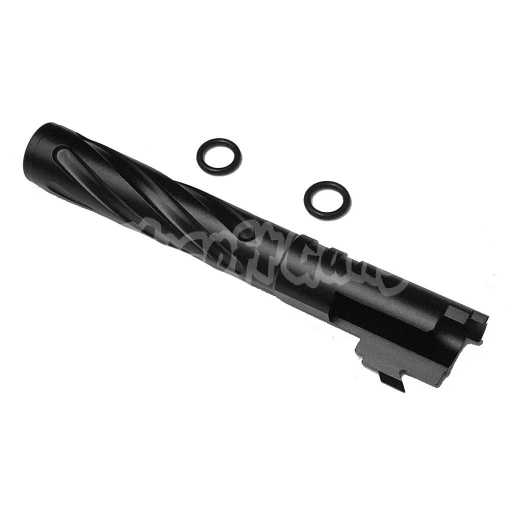 Airsoft 5KU 5" Inches CNC Aluminium Tornado Style Spiral Outer Barrel +11mm CW for Tokyo Marui Hi-Capa 5.1 GBB