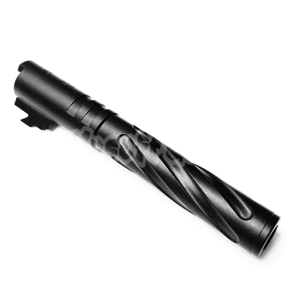 Airsoft 5KU 5" Inches CNC Aluminium Tornado Style Spiral Outer Barrel +11mm CW for Tokyo Marui Hi-Capa 5.1 GBB