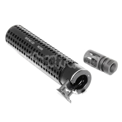 Airsoft 5KU 172mm KAC Style QD Barrel Extension Suppressor Silencer -14mm Flash Hider Black