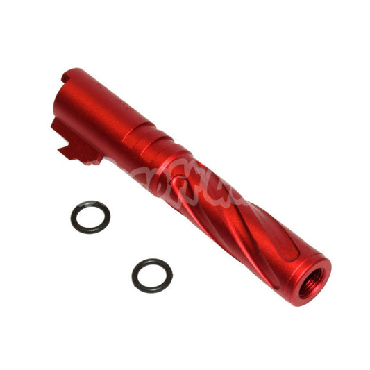 Airsoft 5KU 4.3" Inches CNC Aluminium Tornado Style Spiral Outer Barrel +11mm CW for Tokyo Marui Hi-Capa 4.3 GBB Red