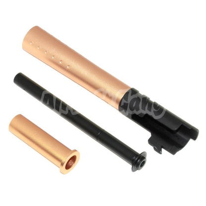 Airsoft BELL 124mm/128mm V12 Style Outer Barrel Set For BELL ARMY Tokyo Marui 1911 GBB Pistols Black/Rose Gold