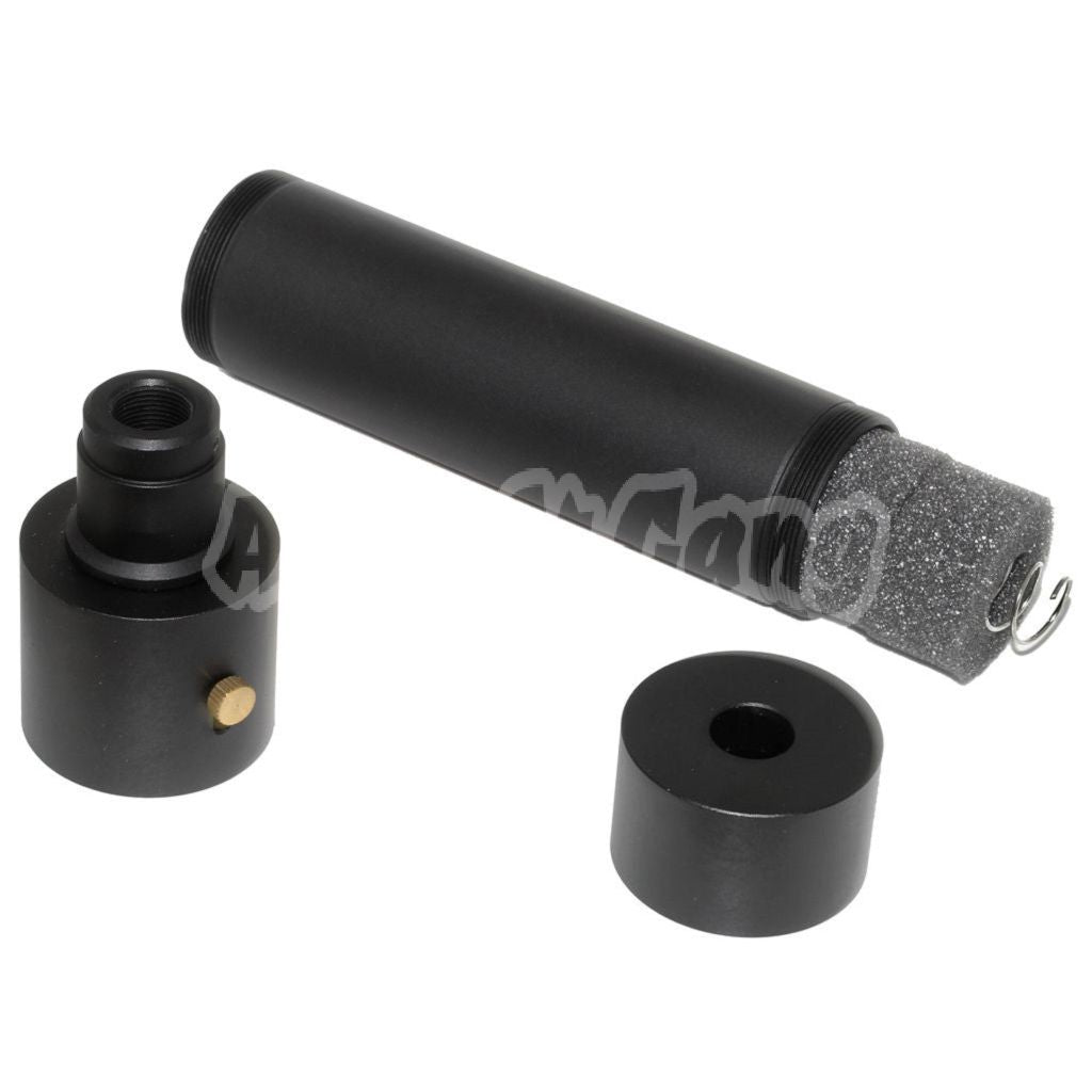 Airsoft BELL 184mm/214mm x 44mm MPX QD Suppressor Silencer with -14mm CCW Flash Hider Black