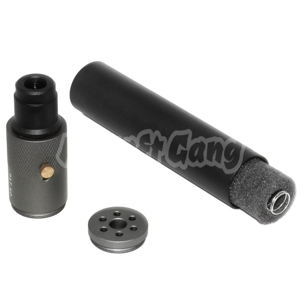 Airsoft BELL 200mm/230mm x 35mm MPX-M-QD Suppressor Silencer with -14mm CCW Flash Hider Black/Grey