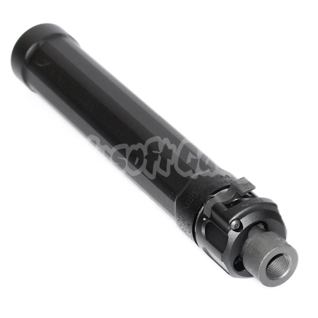 Airsoft 5KU 187mm Ryder 9 MP5 Suppressor Silencer +12mm CW Flash Hider For WE (WE-TECH) MP5 Series GBB SMG Rifles Black