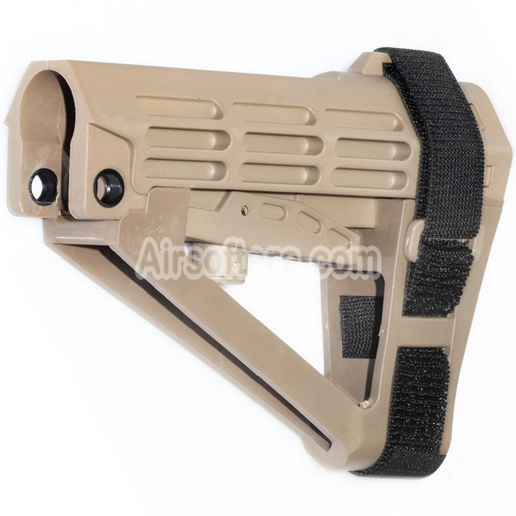 Airsoft DOUBLE BELL 180mm Polymer Stock For M4 Series GBB Rifles Tan