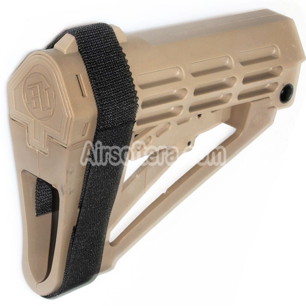 Airsoft DOUBLE BELL 180mm Polymer Stock For M4 Series GBB Rifles Tan