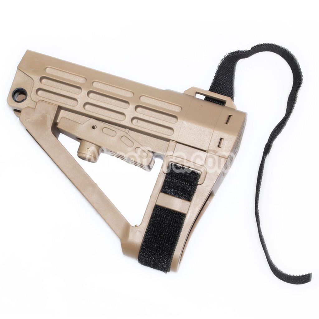 Airsoft DOUBLE BELL 180mm Polymer Stock For M4 Series GBB Rifles Tan