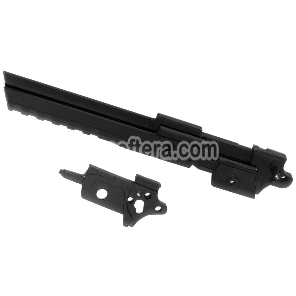 Airsoft E&C Middle Frame with Under Rail For E&C Tokyo Marui Hi-Capa 5.1 Series GBB Pistols Black