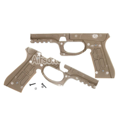 Airsoft Plastic Protective Frame Conversion Kit For Tokyo Marui M92F Series GBB Pistols Dark Earth Tan